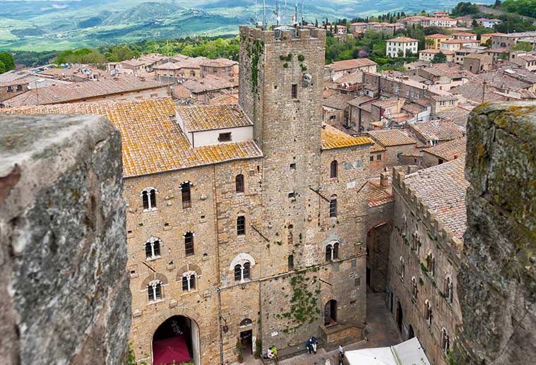 medieval buildings in tuscan city